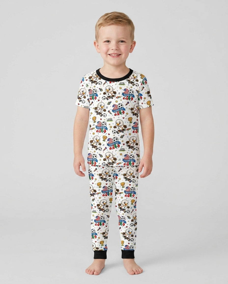 We Are The Champions Soccer Cup 2026 Bamboo Two Piece Short Sleeve Pajama Set
