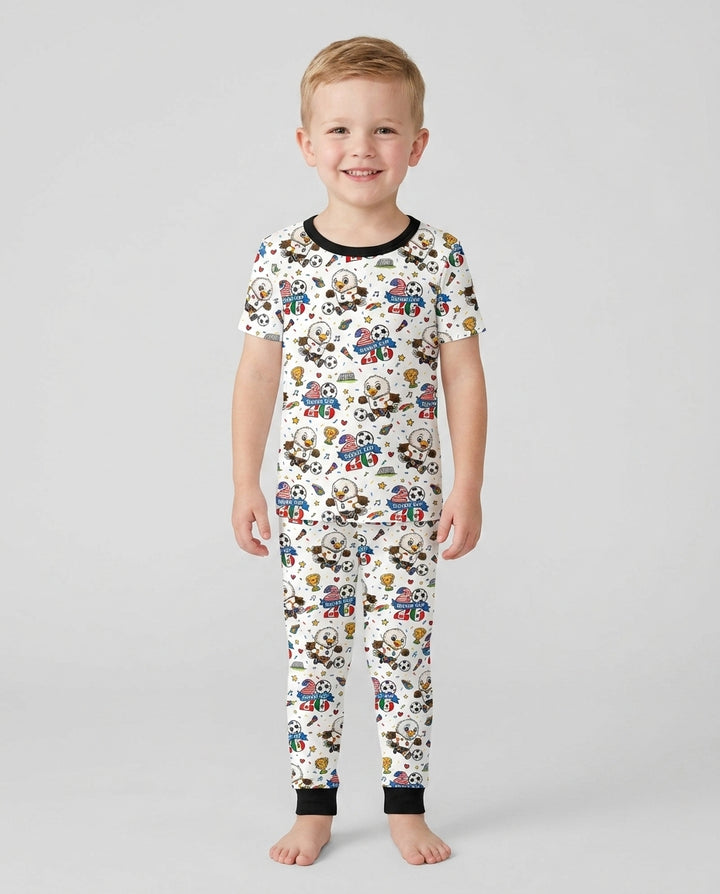 We Are The Champions Soccer Cup 2026 Bamboo Two Piece Short Sleeve Pajama Set