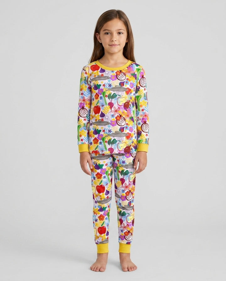 Happy Rosh Hashanah Bamboo Two Piece Long Sleeve Pajama Set