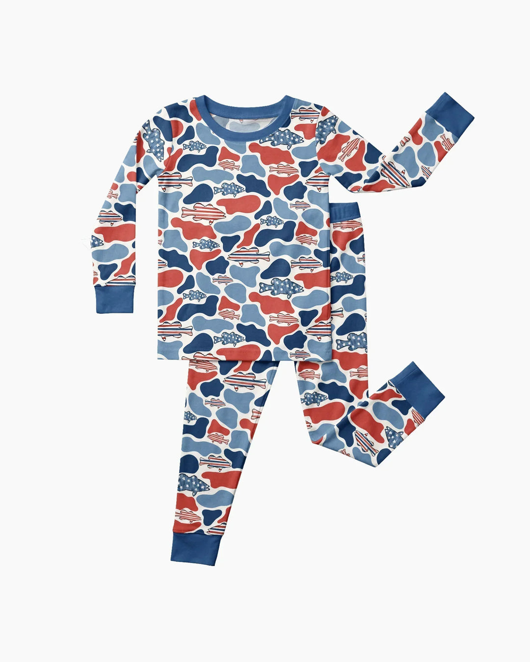 Reel America Daddy & Me Matching Bamboo Two Piece Long Sleeve Pajama Set