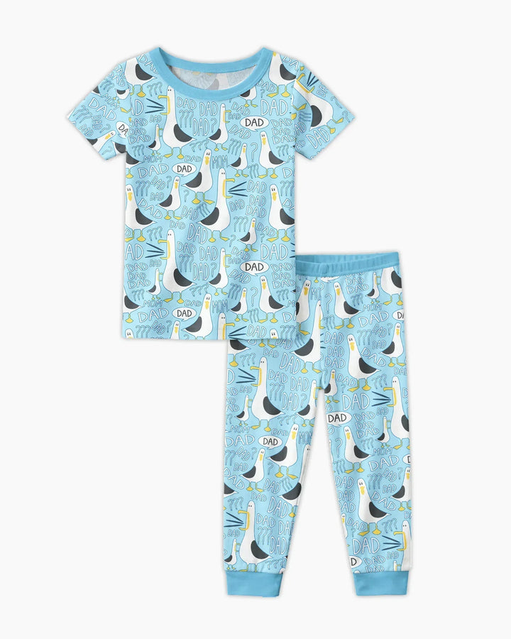 Funny Seagull DAD Bamboo Two Piece Short Sleeve Pajama Set
