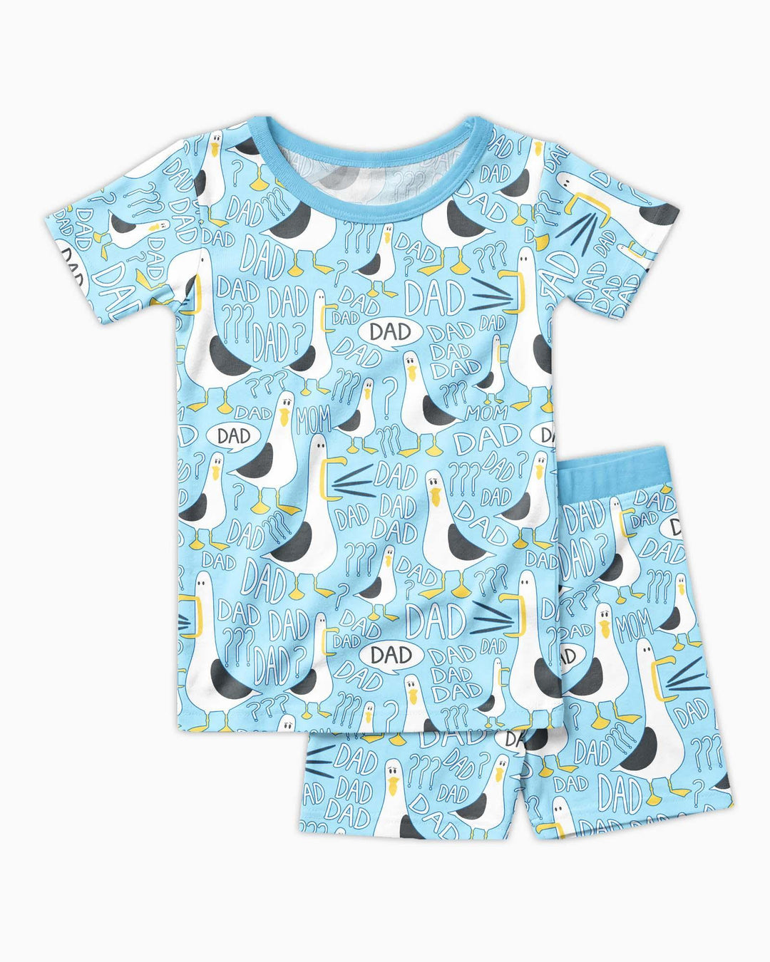 Funny Seagull DAD Bamboo Two Piece Short Sleeve Shorts Pajama Set
