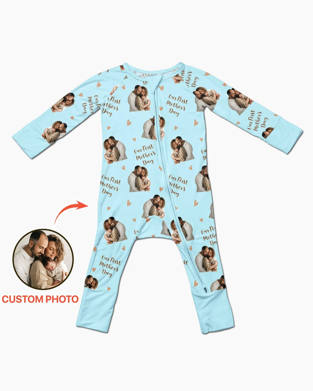 Custom Photo Our First as Parents Bamboo Convertible Zippy