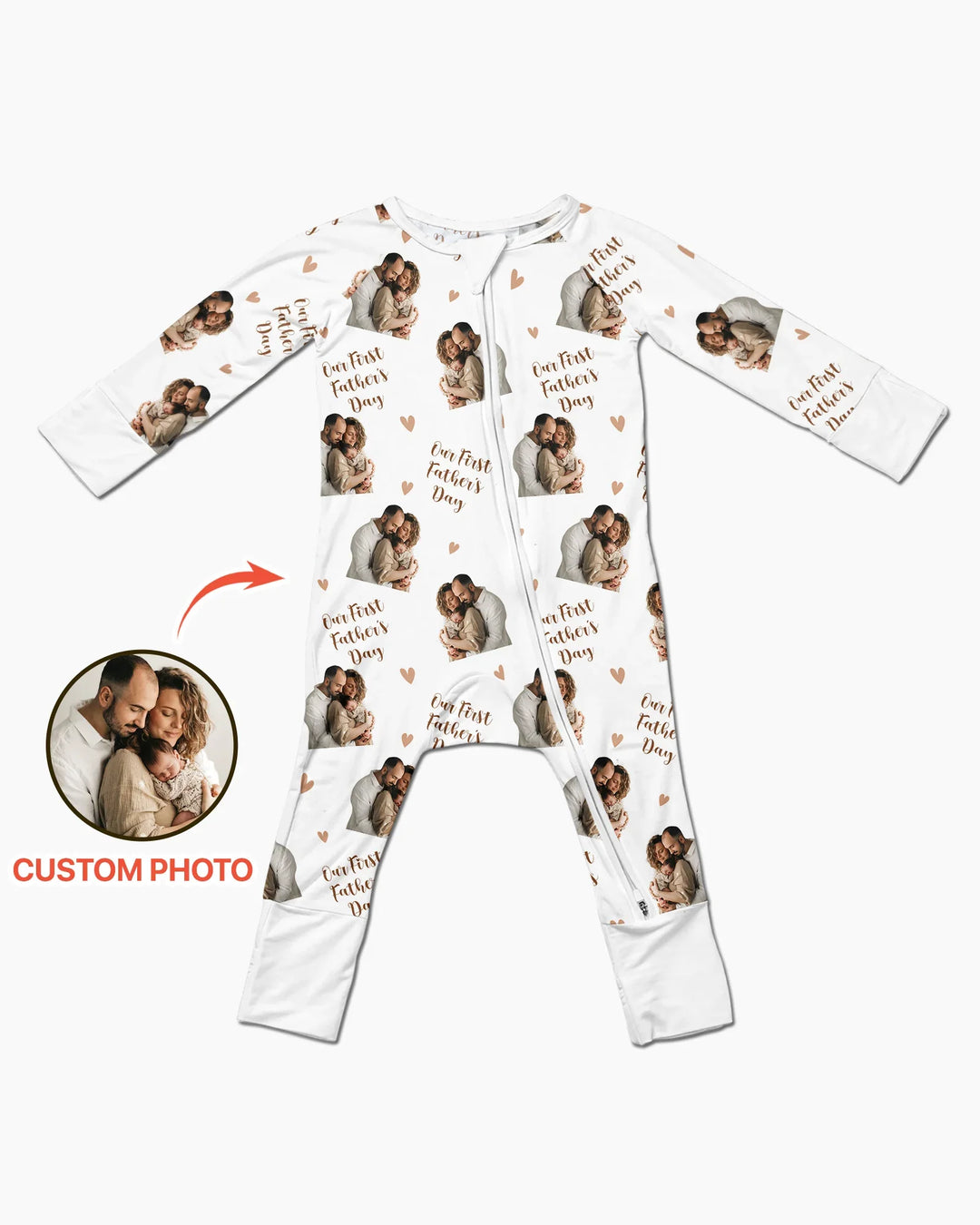 Custom Photo Our First as Parents Bamboo Convertible Zippy
