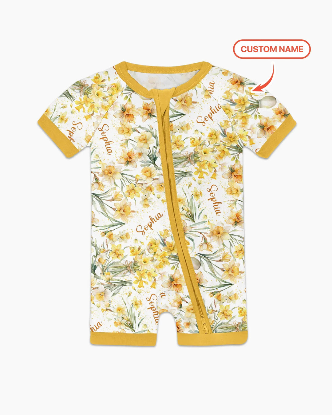 Custom Name Birth Month Flowers Bamboo Shorty Zippy