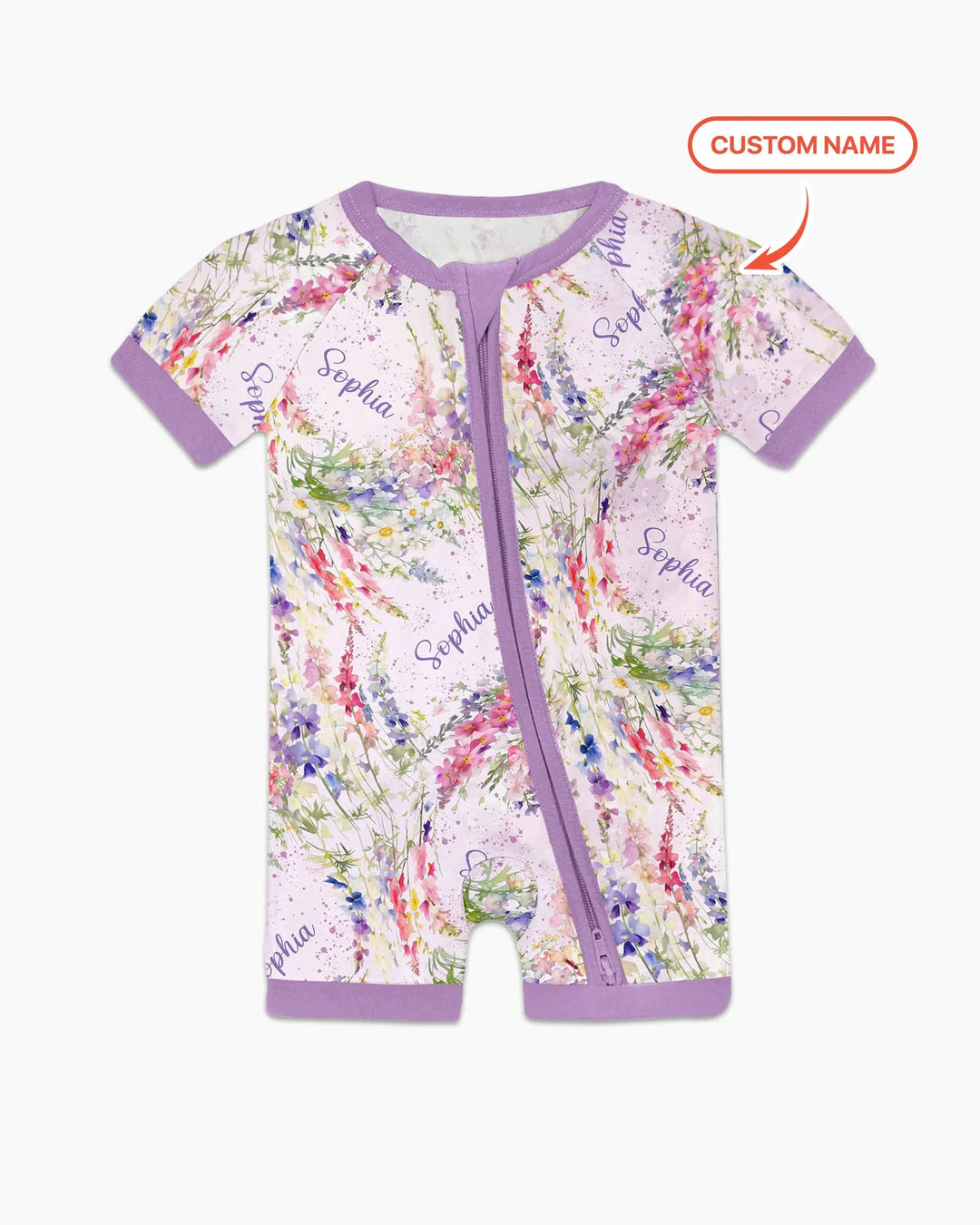 Custom Name Birth Month Flowers Bamboo Shorty Zippy