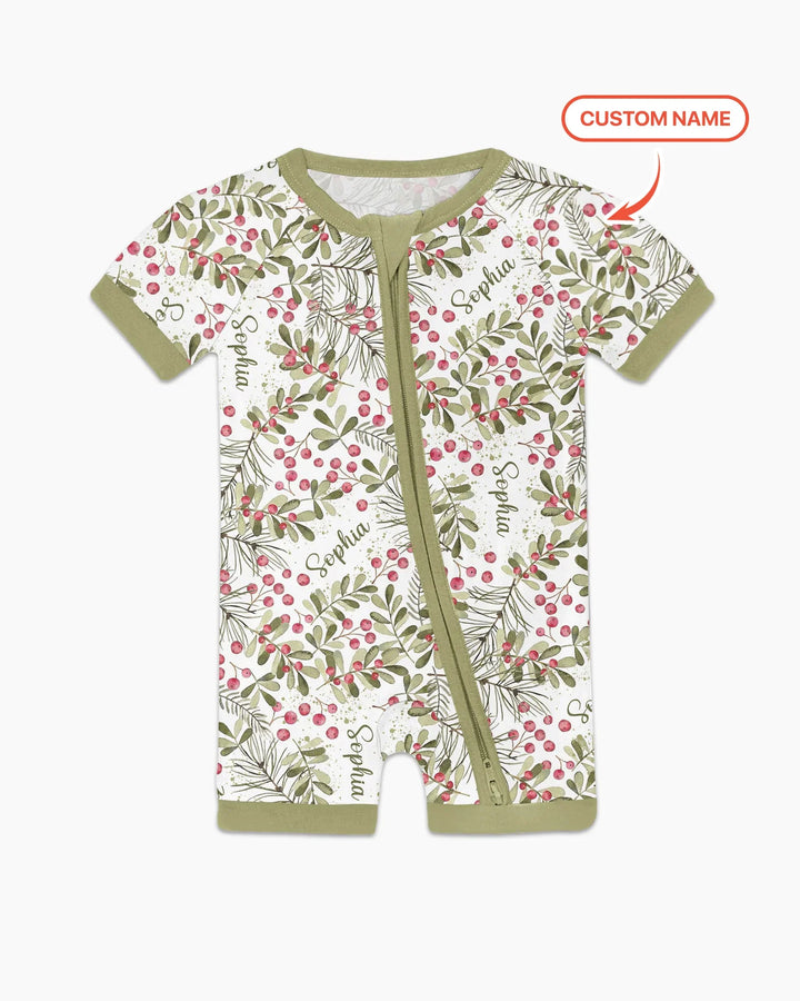 Custom Name Birth Month Flowers Bamboo Shorty Zippy