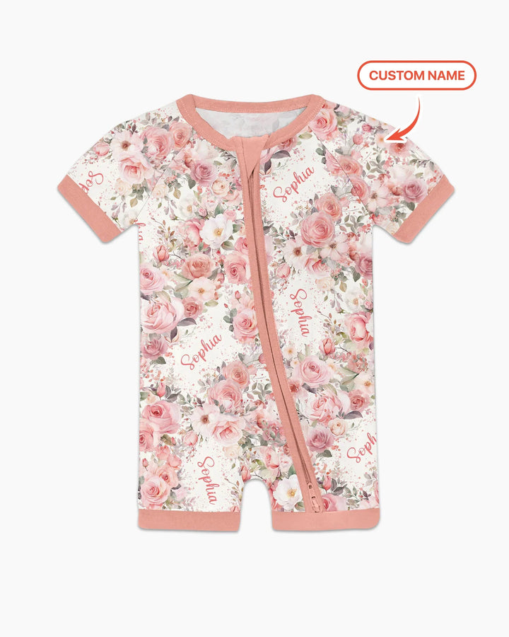Custom Name Birth Month Flowers Bamboo Shorty Zippy