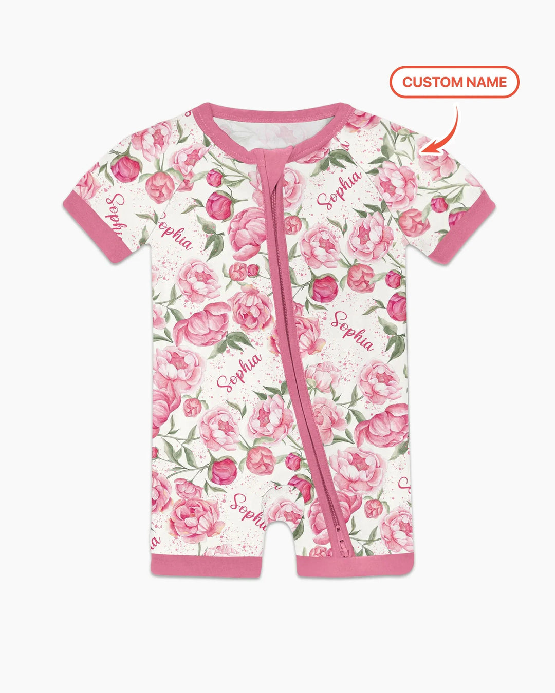 Custom Name Birth Month Flowers Bamboo Shorty Zippy
