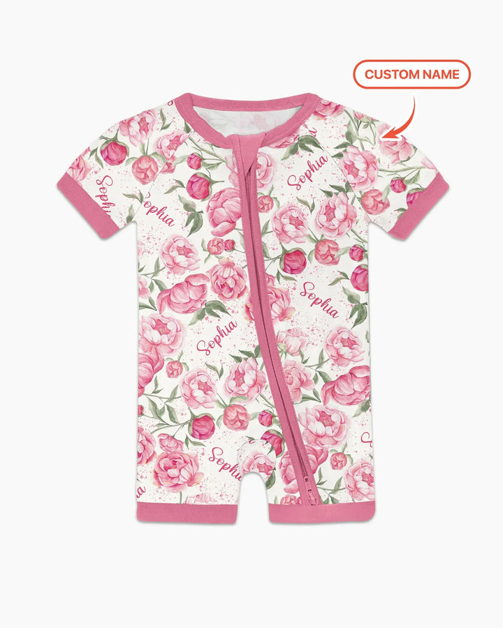 Custom Name Birth Month Flowers Bamboo Shorty Zippy