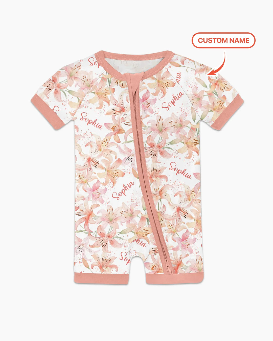 Custom Name Birth Month Flowers Bamboo Shorty Zippy