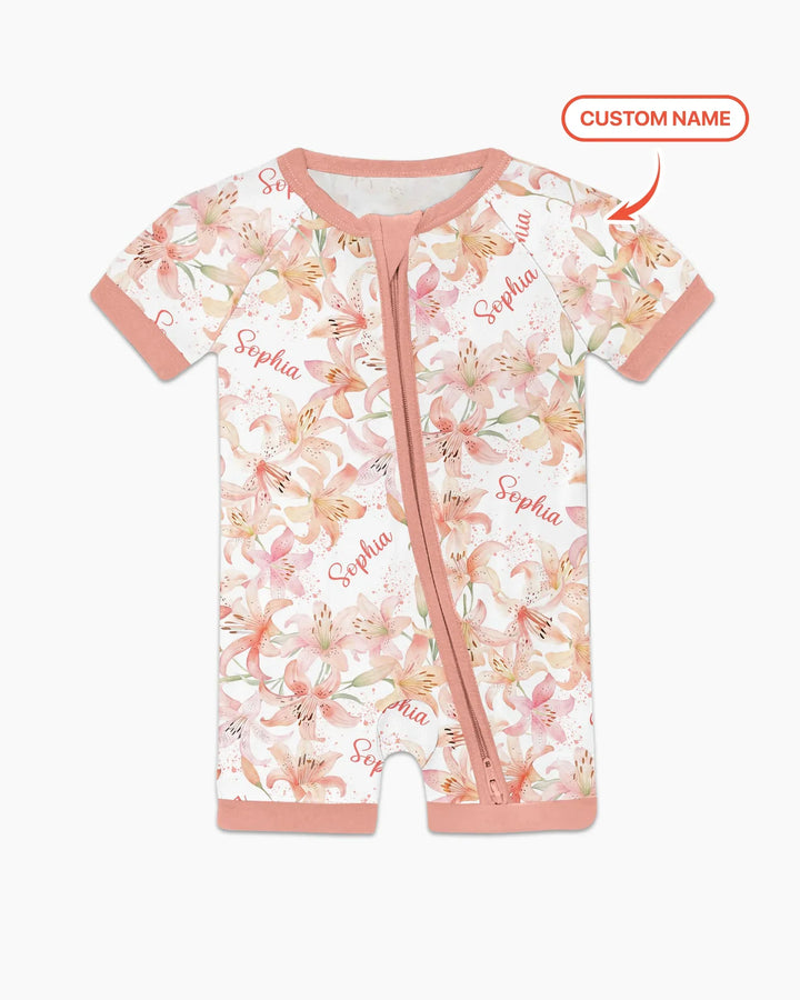 Custom Name Birth Month Flowers Bamboo Shorty Zippy
