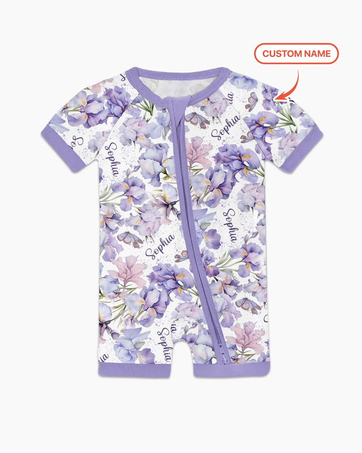 Custom Name Birth Month Flowers Bamboo Shorty Zippy