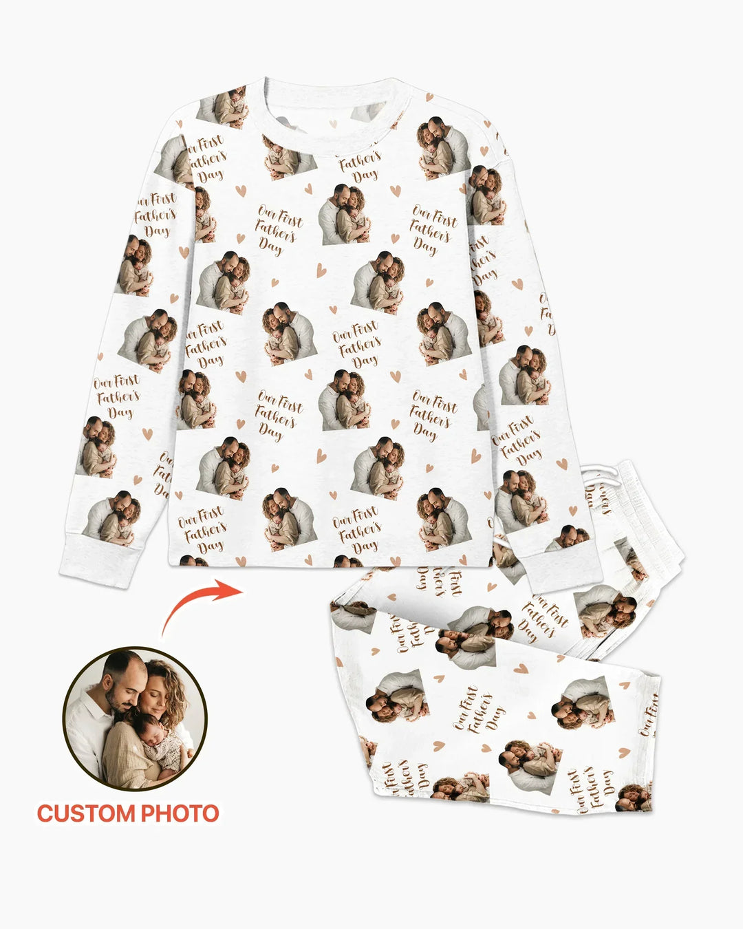 Custom Photo Our First as Parents Bamboo Men's Pajama Set