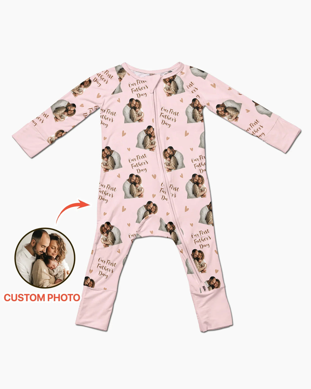 Custom Photo Our First as Parents Bamboo Convertible Zippy