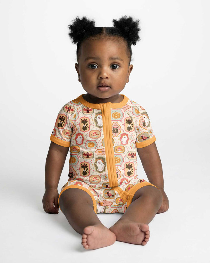 Cute Vintage Magical Cottage Style Halloween Bamboo Shorty Zippy