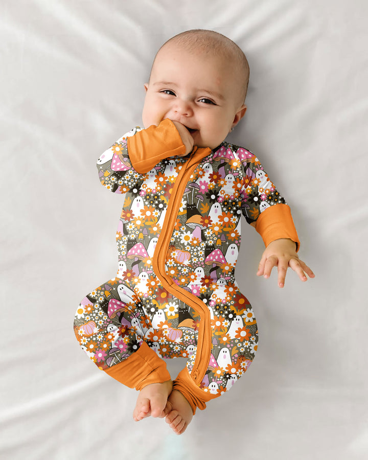 Retro Ghost Mushroom Floral Halloween Bamboo Convertible Zippy
