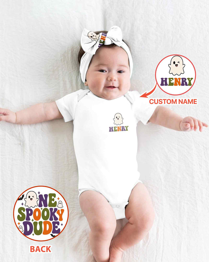 Personalized Halloween First Birthday Bamboo Bodysuit
