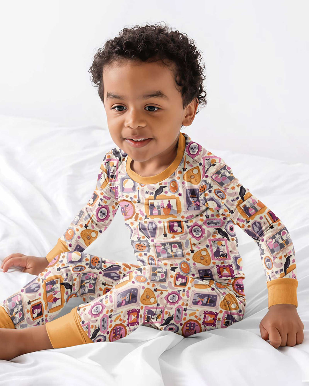 Spooky Portraits Bamboo Two Piece Long Sleeve Pajama Set