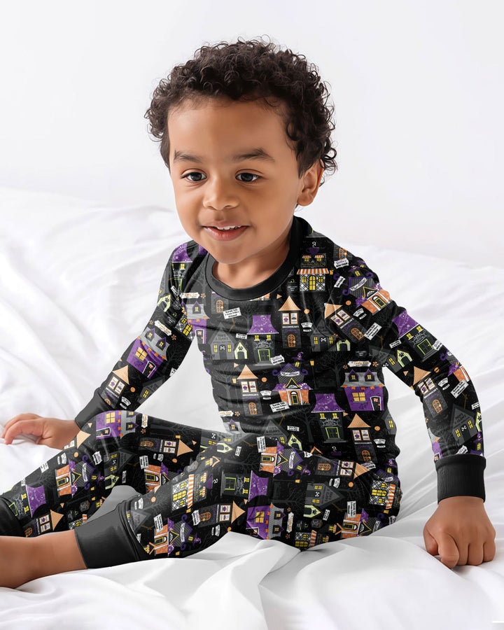 Halloween Hometown Bamboo Two Piece Long Sleeve Pajama Set