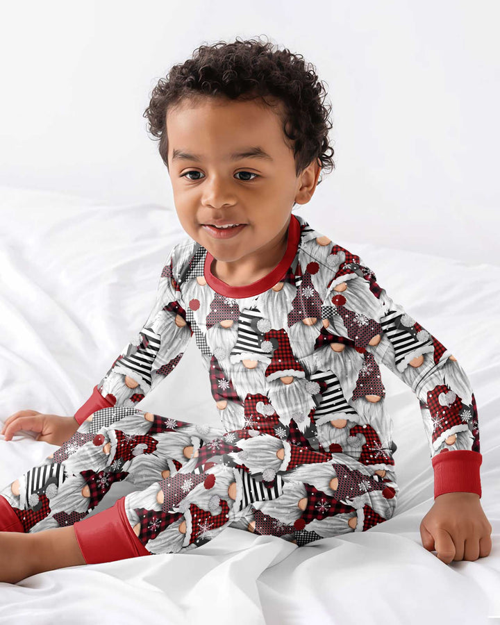 Christmas Gnome Bamboo Two Piece Long Sleeve Pajama Set