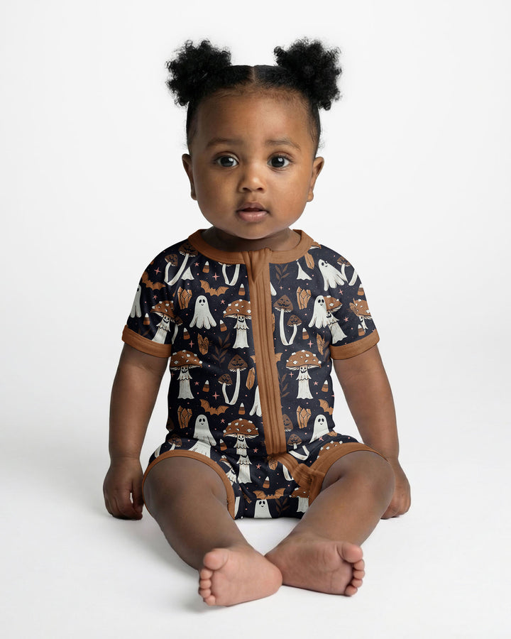 Retro Halloween Whimsy Bamboo Shorty Zippy