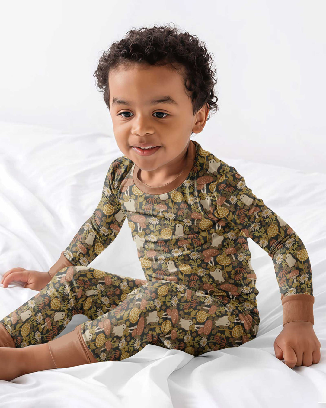 Ghost Garden Dark Autumn Bamboo Two Piece Long Sleeve Pajama Set