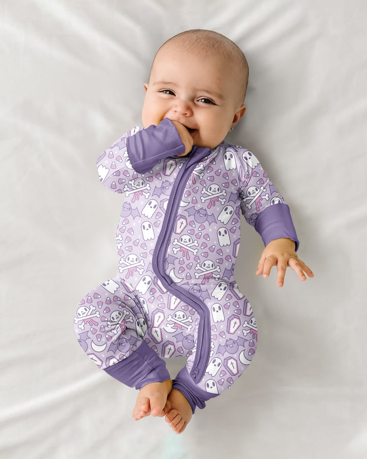 Cute Ghost Halloween Pastel Purple Spooky Bamboo Convertible Zippy