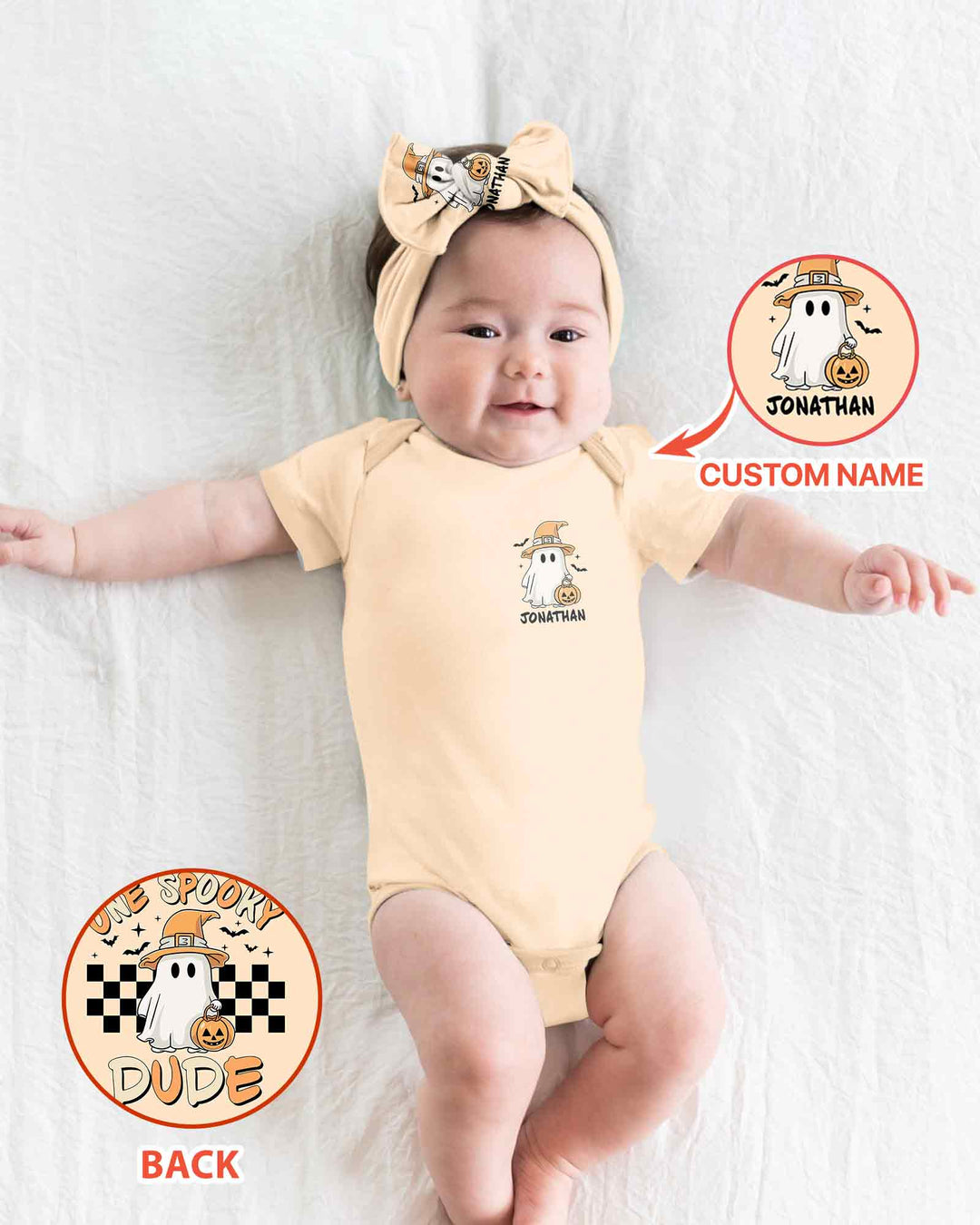 Personalized One Spooky Dude First Halloween Bamboo Bodysuit