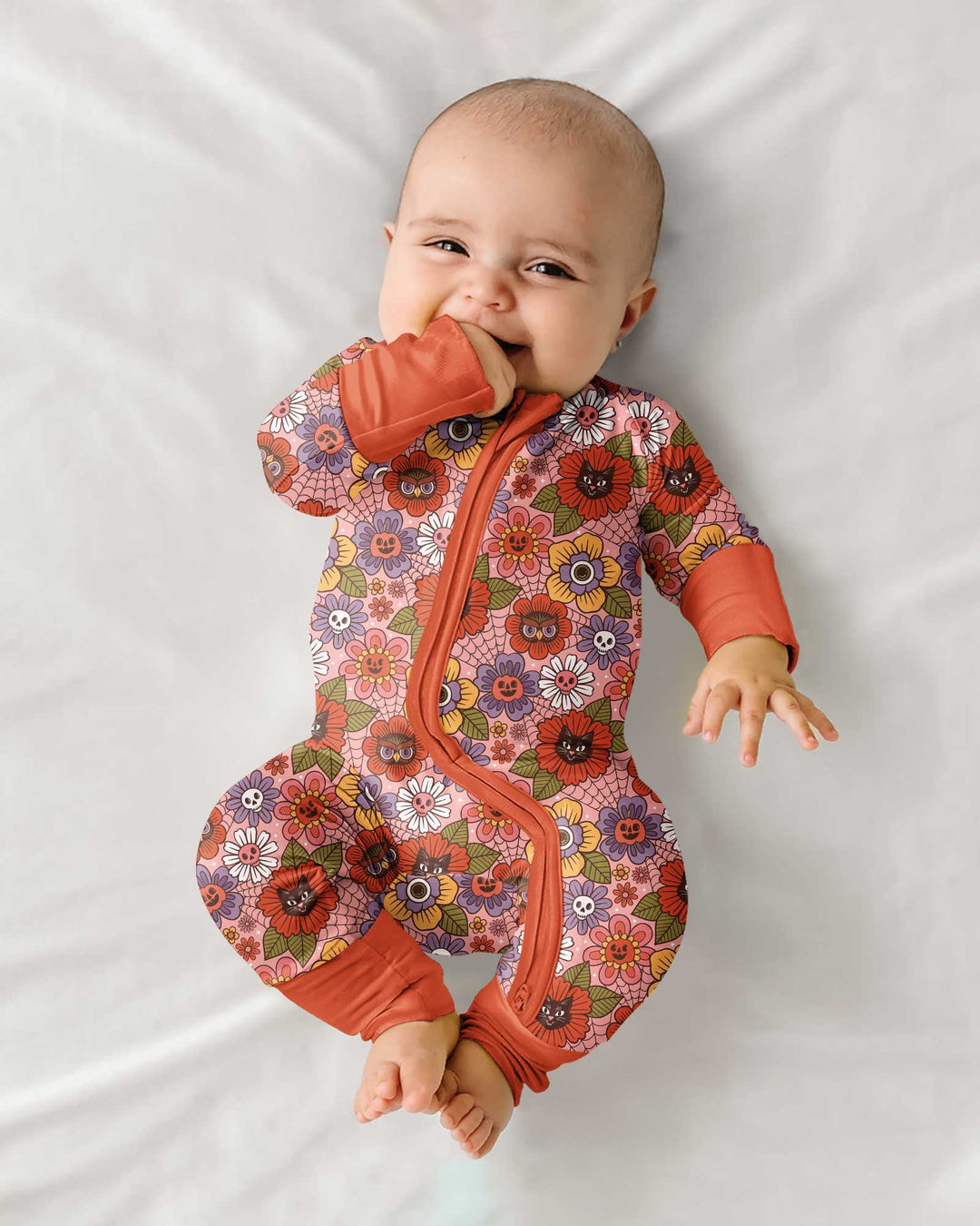 70s Halloween Floral Bamboo Convertible Zippy