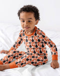 Retro Black Cat Garden Bamboo Two Piece Long Sleeve Pajama Set