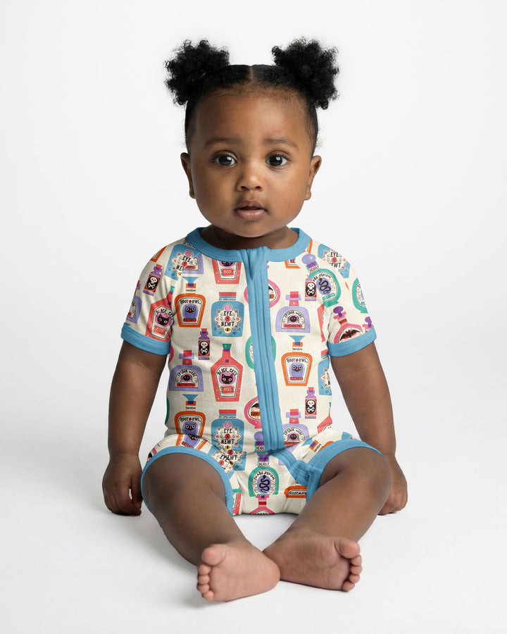 Retro Halloween Potions Bamboo Shorty Zippy