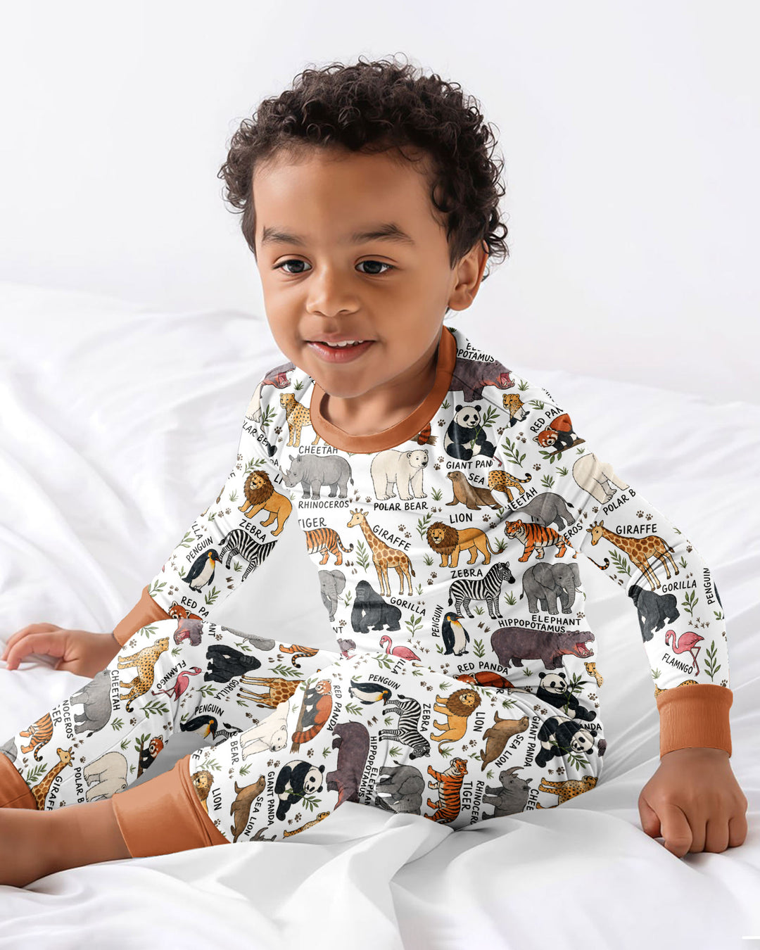 Zoo Animal Bamboo Two Piece Long Sleeve Pajama Set