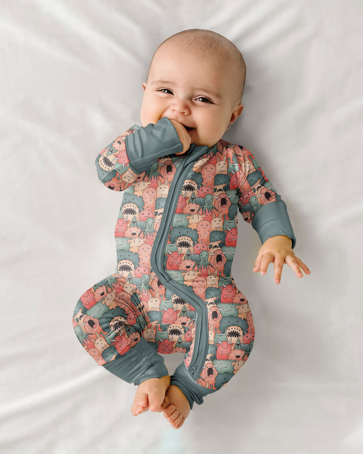 Cute Monster Crowd Bamboo Convertible Zippy
