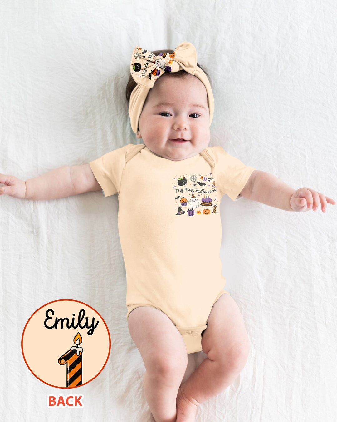 Personalized My First Halloween Pumpkin Bamboo Bodysuit