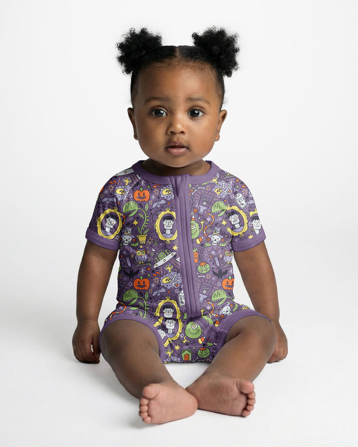 Halloween Monster Fun Bamboo Shorty Zippy