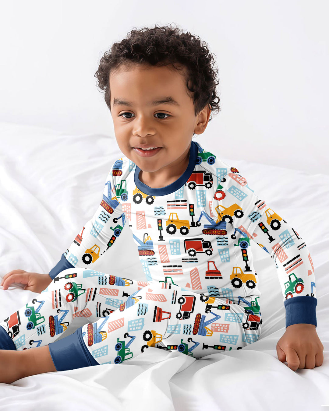 Little Builders Bamboo Two Piece Long Sleeve Pajama Set