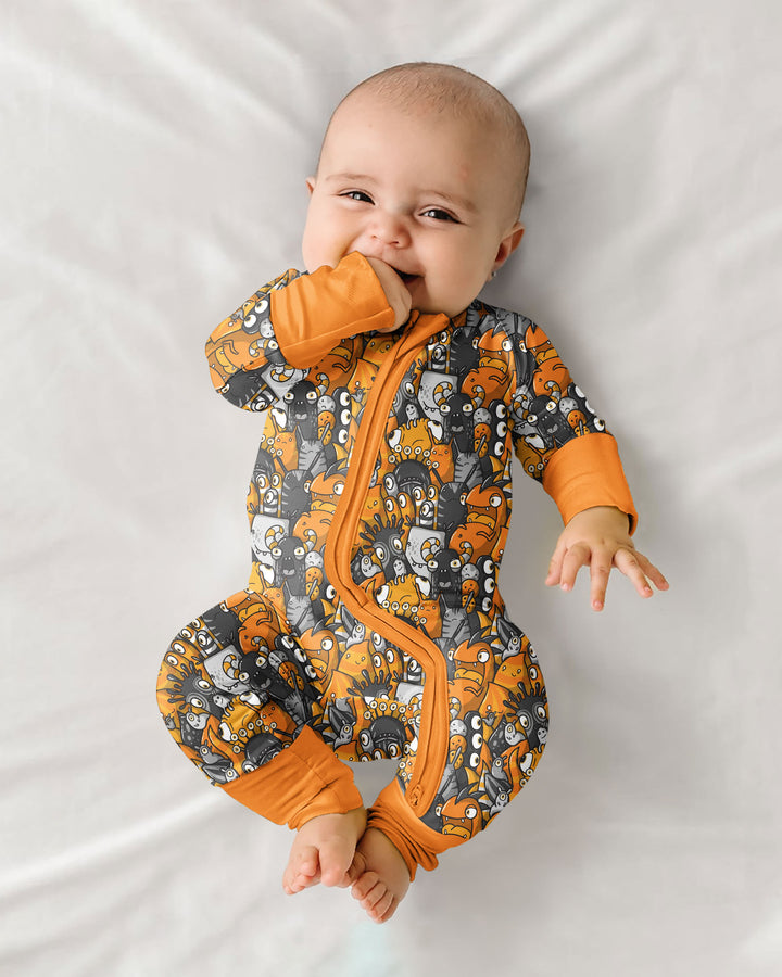 Colorful Doodle Monster Friends Bamboo Convertible Zippy