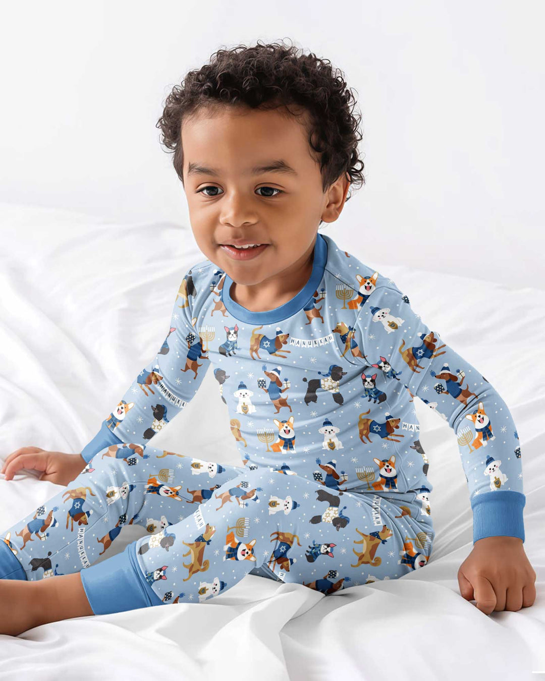 Hanukkah Dogs Bamboo Two Piece Long Sleeve Pajama Set