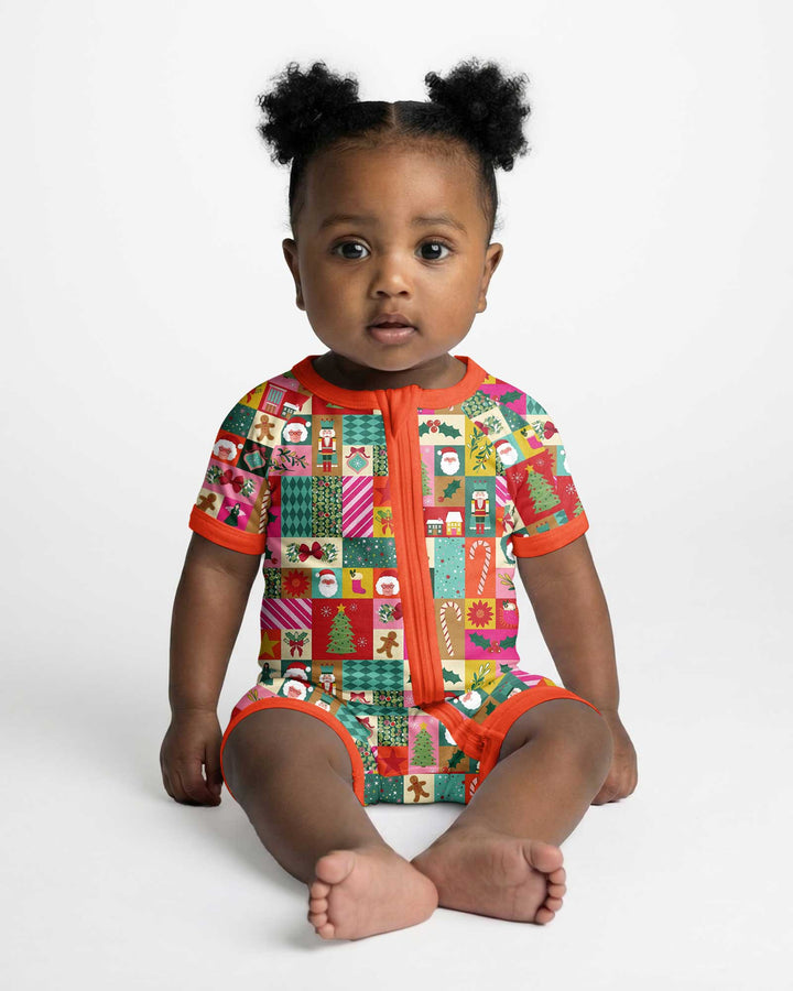 Maximalist Christmas Collage Bamboo Shorty Zippy