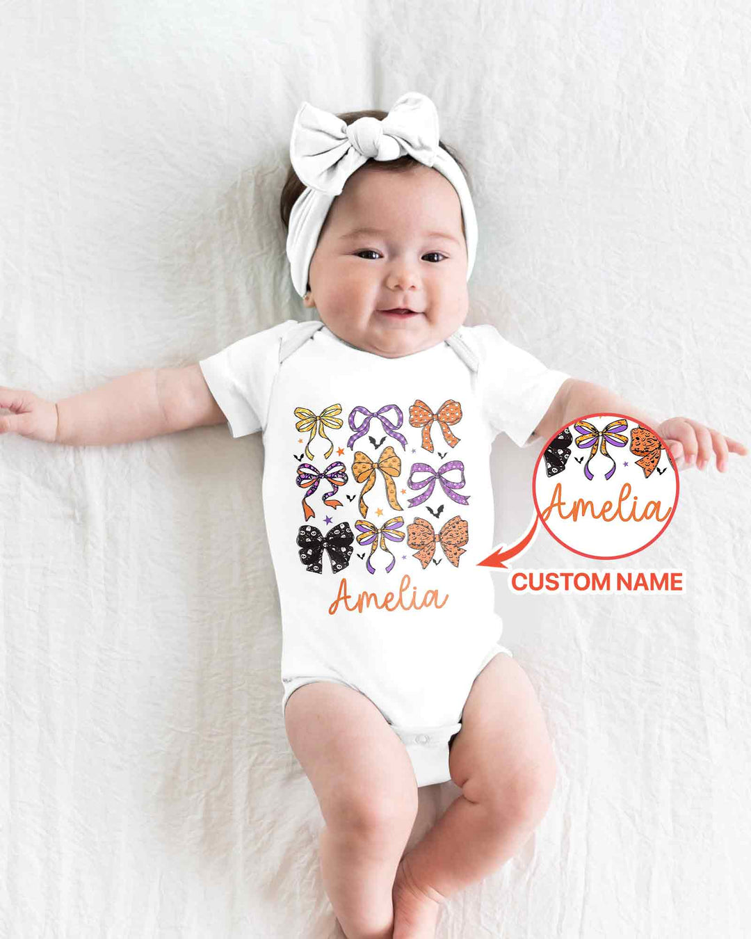 Personalized Halloween Ribbon Bamboo Bodysuit