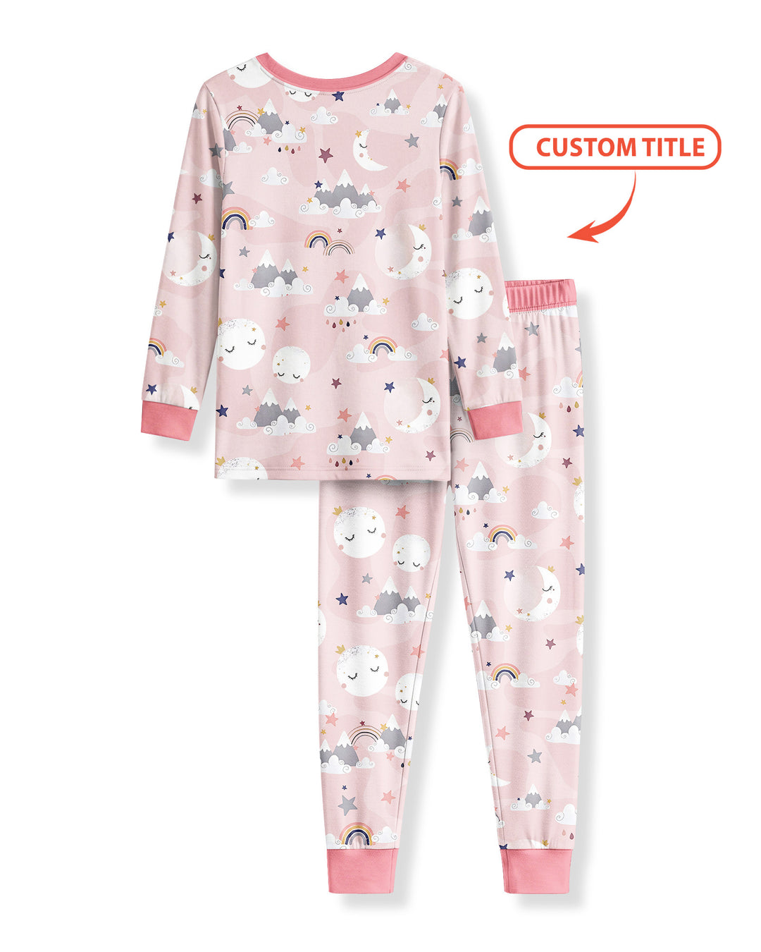 Personalized Loves To The Moon And Back Bamboo Two Piece Long Sleeve Pajama Set
