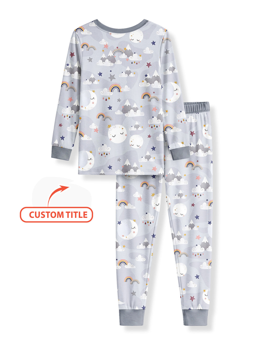 Personalized Loves To The Moon And Back Bamboo Two Piece Long Sleeve Pajama Set