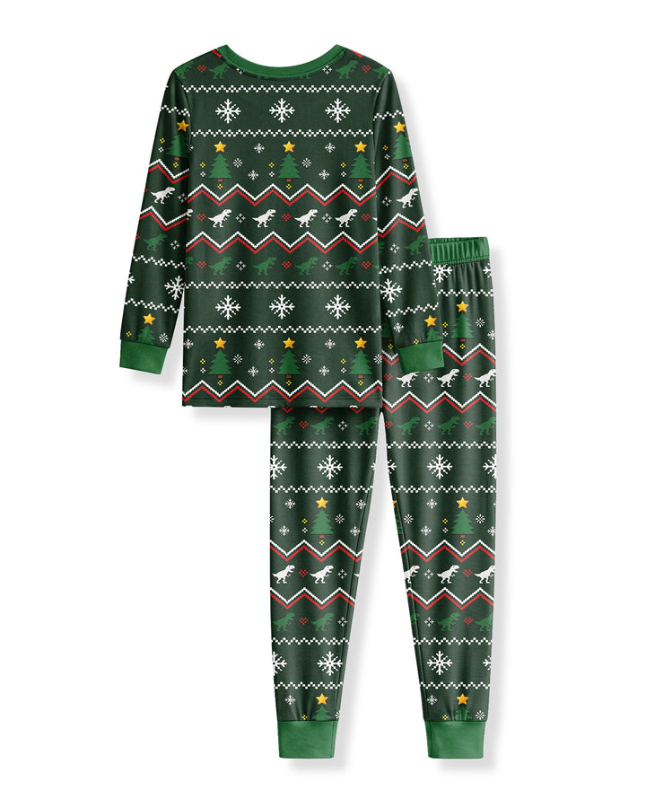 Look I'm Tree-Rex Ugly Christmas Bamboo Two Piece Long Sleeve Pajama Set