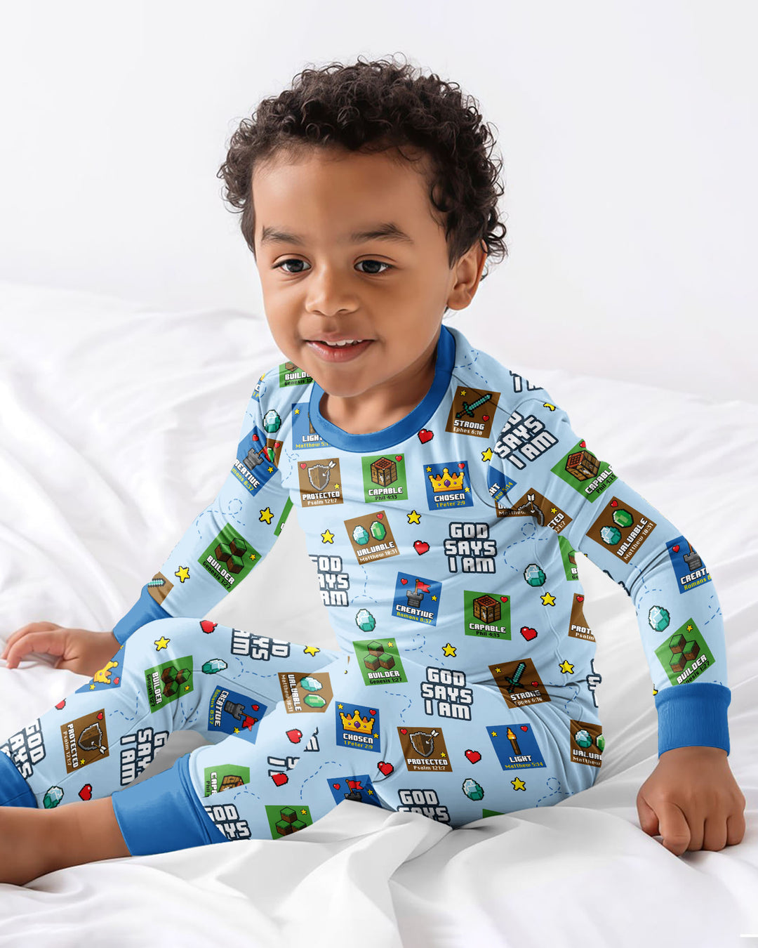 God Says I Am Gamer Bamboo Two Piece Long Sleeve Pajama Set