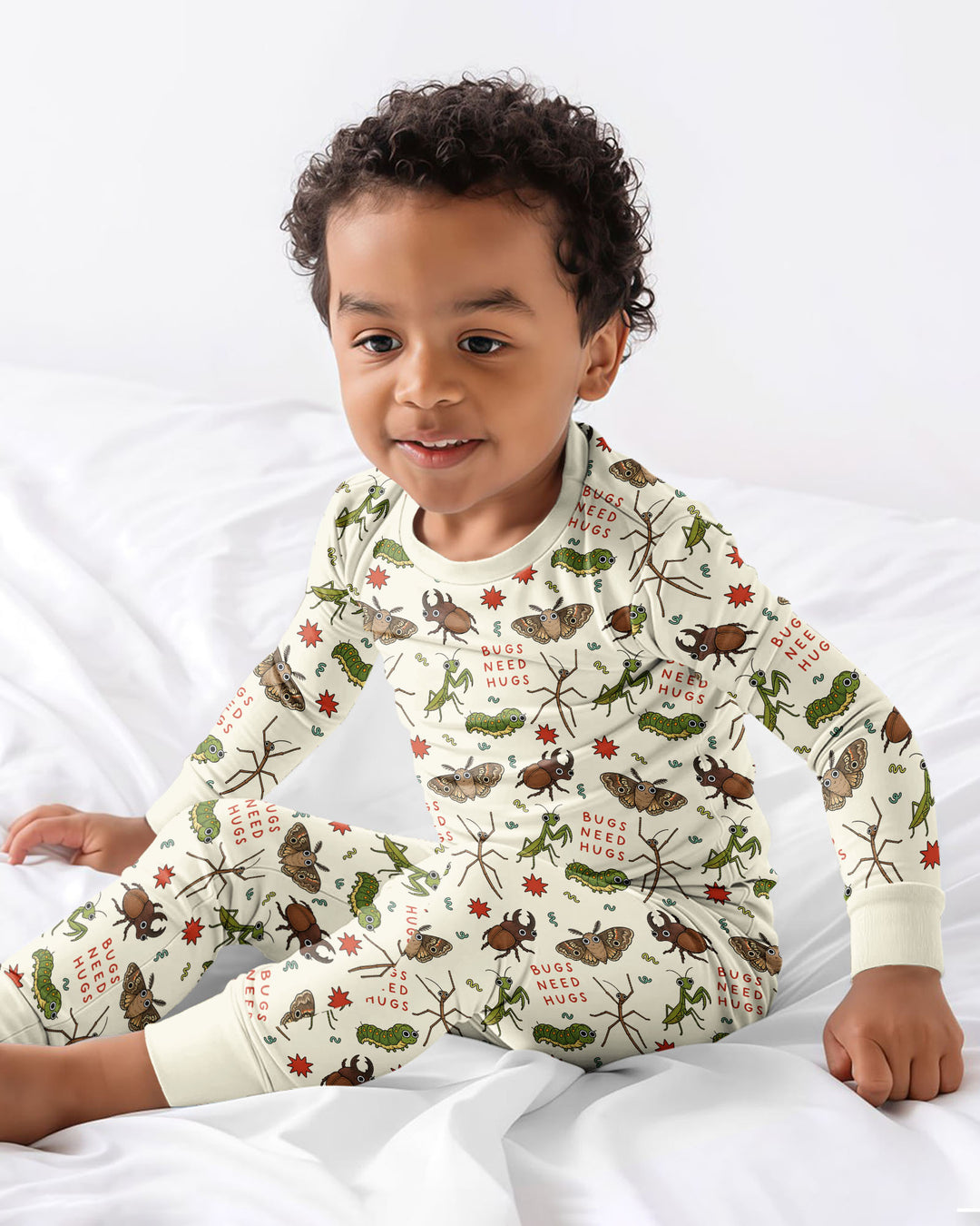 Cute Insect Friends Bamboo Two Piece Long Sleeve Pajama Set