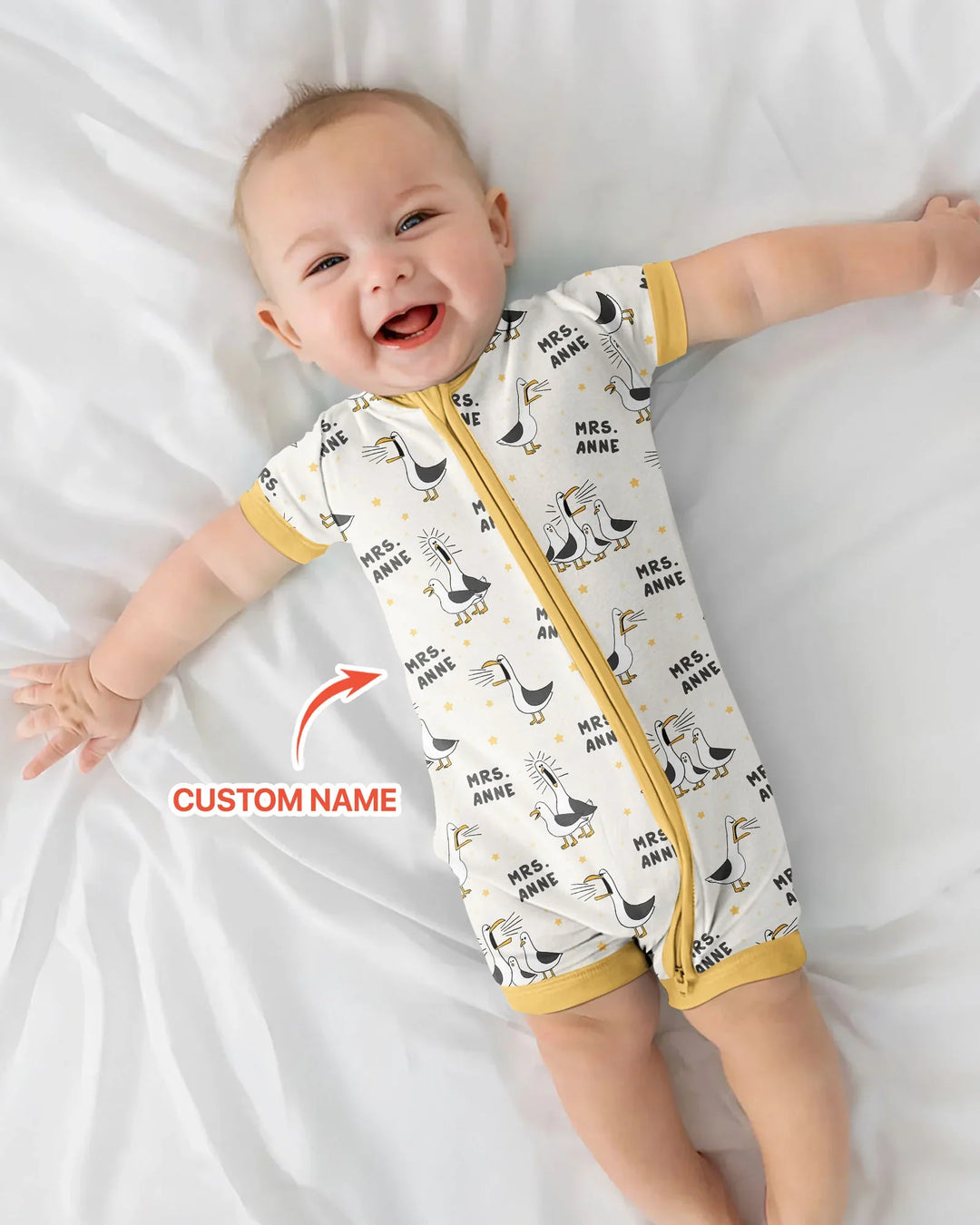 Custom Funny Seagulls Teacher Bamboo Shorty Zippy