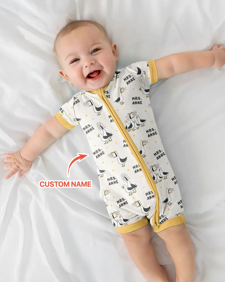 Custom Funny Seagulls Teacher Bamboo Shorty Zippy