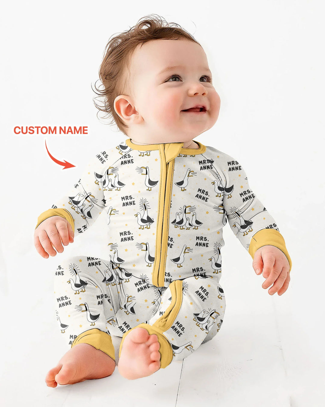 Custom Funny Seagulls Teacher Bamboo Convertible Zippy