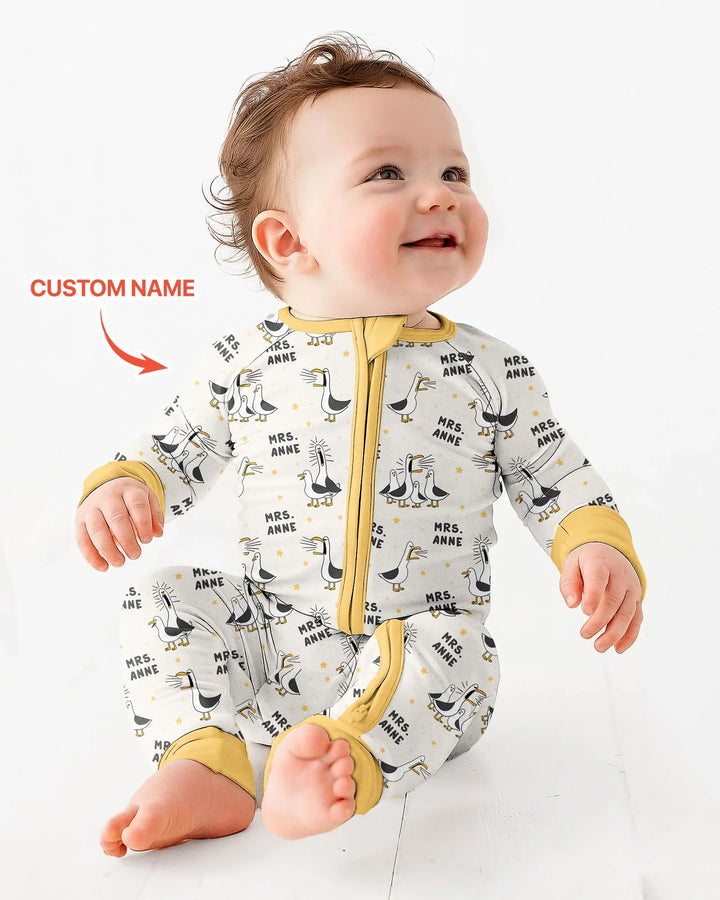 Custom Funny Seagulls Teacher Bamboo Convertible Zippy